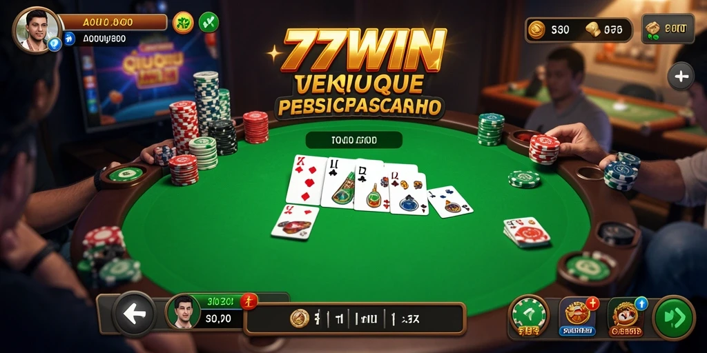 Tampilan gameplay seru dalam permainan QiuQiu 77WIN.