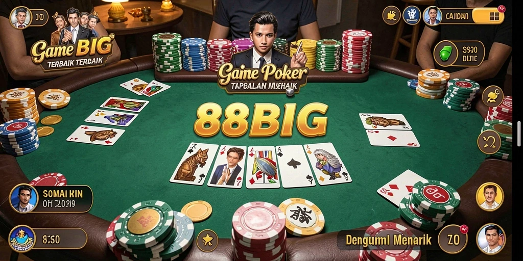 Tampilan gameplay menarik dari 88BIG dalam permainan Poker.