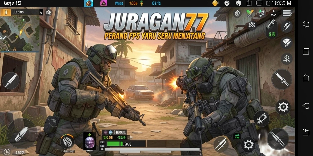 Gameplay JURAGAN77 yang mendebarkan dengan aksi tembak-menembak intens.