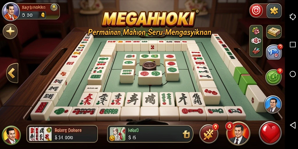 Screenshot gameplay menarik dalam permainan Mahjong MEGAHOKI.