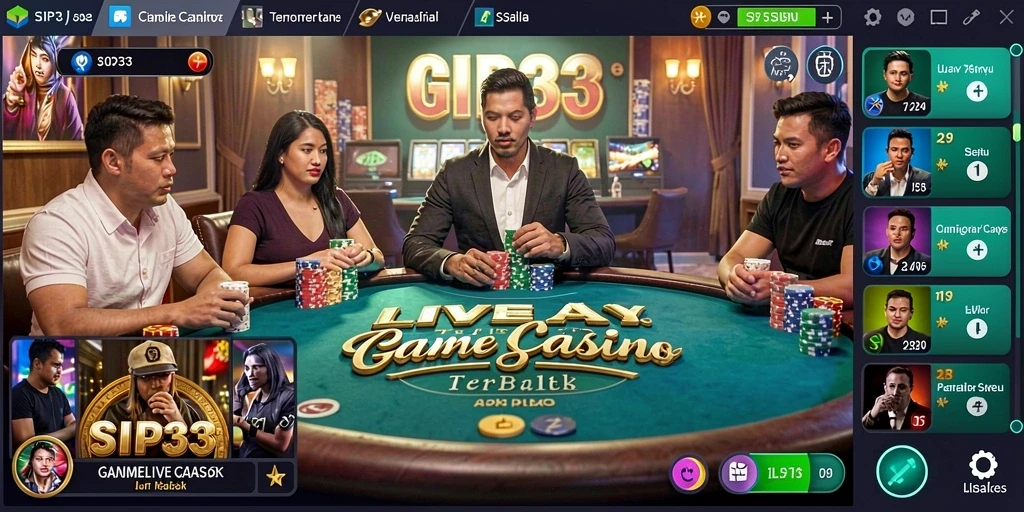Gameplay langsung di SIP33 dengan dealer profesional dan interaktif.