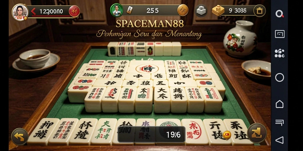 Tampilan gameplay SPACEMAN88 yang menampilkan aksi Mahjong yang seru.