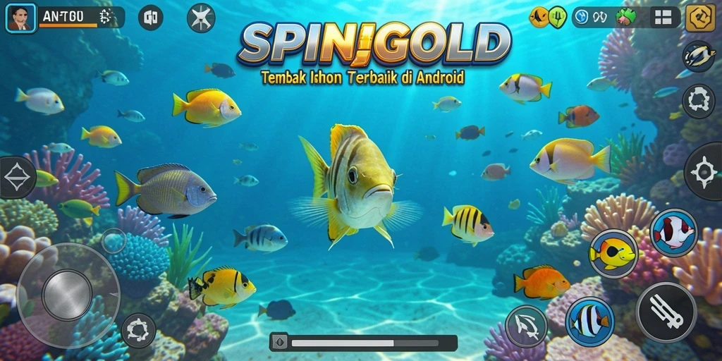 Gameplay seru menembak ikan dengan grafis menarik di SPINGOLD.