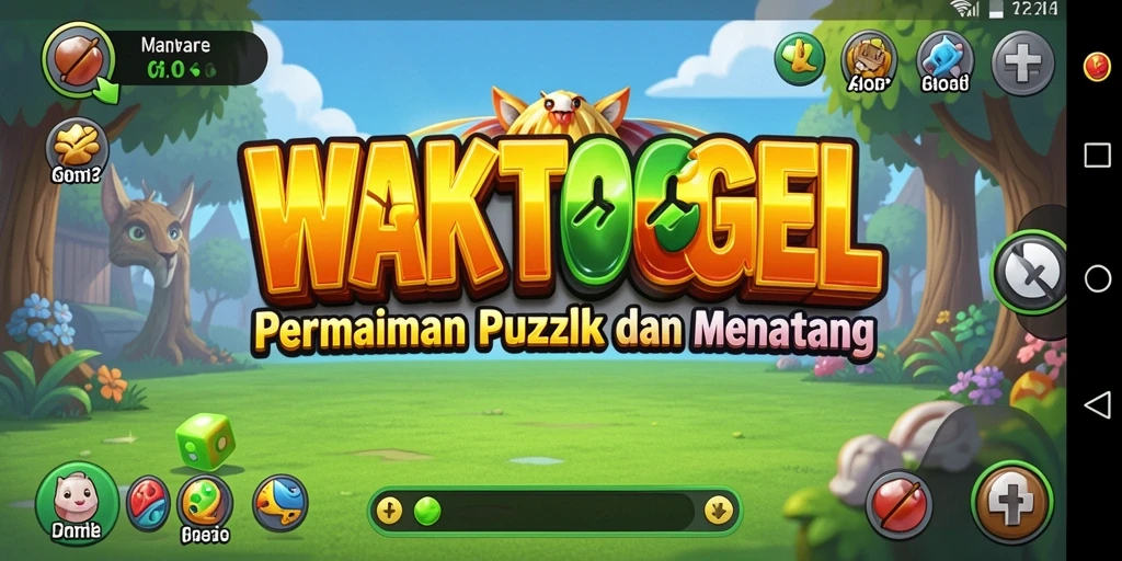 Tangkapan layar utama WAKTOGEL menampilkan gameplay Puzzle yang menarik.